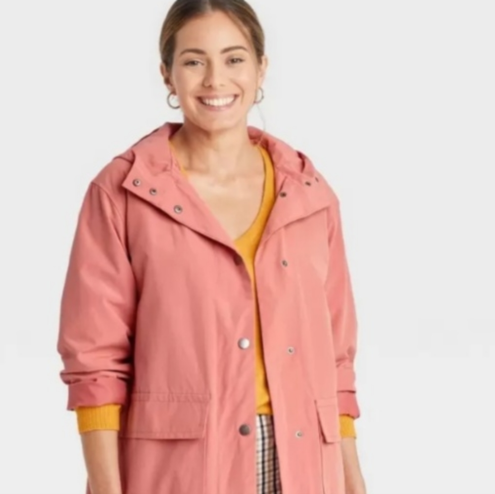 Women's rain jacket- a new day coral